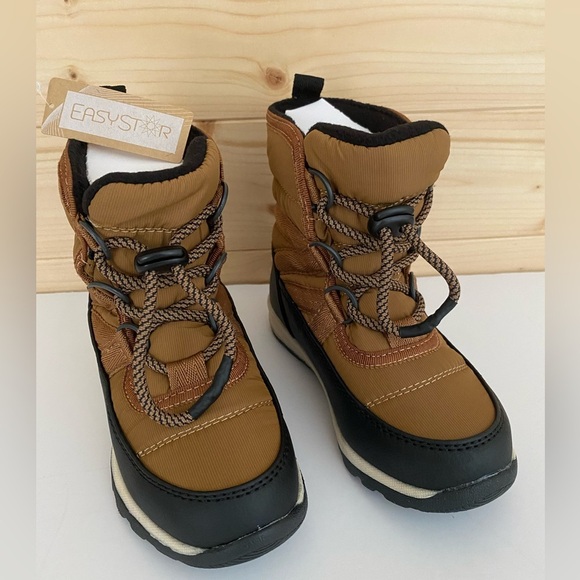 EasyStar Girls Boys Winter Cold Weather Warm Boots - Brown Size 9 Toddler NEW - Picture 1 of 12